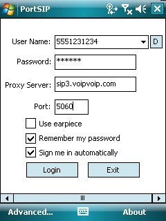 Windows Mobile VoIP SIP